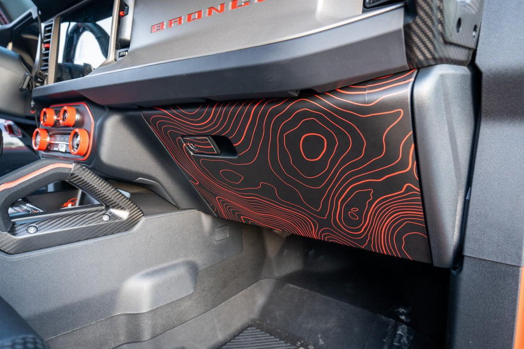 Topo Glovebox Overlay Kit (Printed Series) - 2021+ Bronco