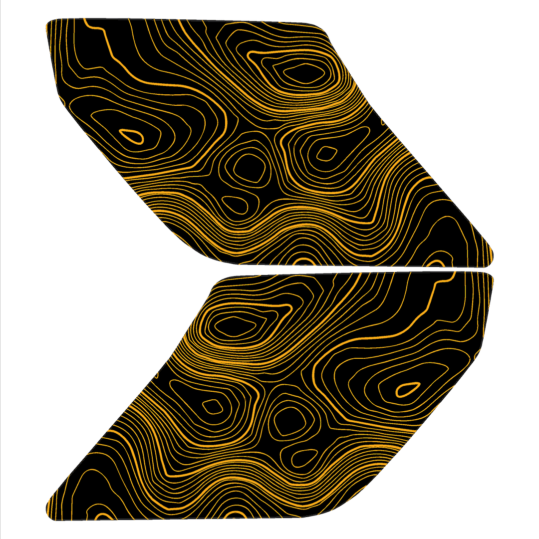 Topographic Interior Sun Visor Overlays - 2024+ Ranger Raptor (with Homelink)