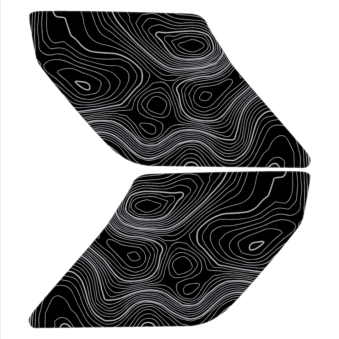 Topo Interior Sun Visor Overlays (Printed Series) - 2021+ Bronco (NO Homelink)