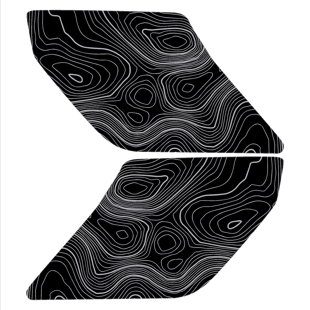 Topographic Interior Sun Visor Overlays - 2024+ Ranger Raptor (with Homelink)
