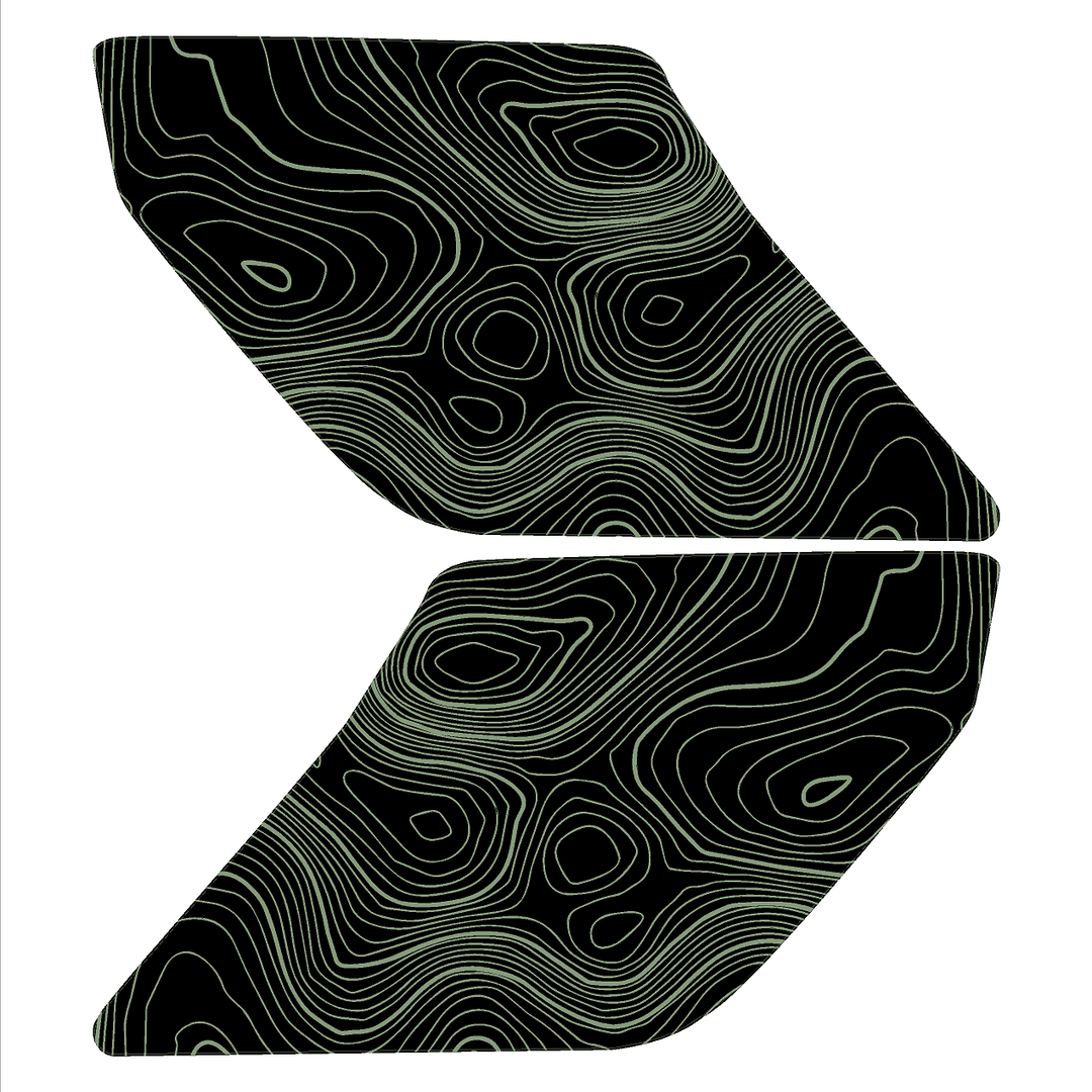 Topo Interior Sun Visor Overlays (Printed Series) - 2021+ Bronco (with Homelink)