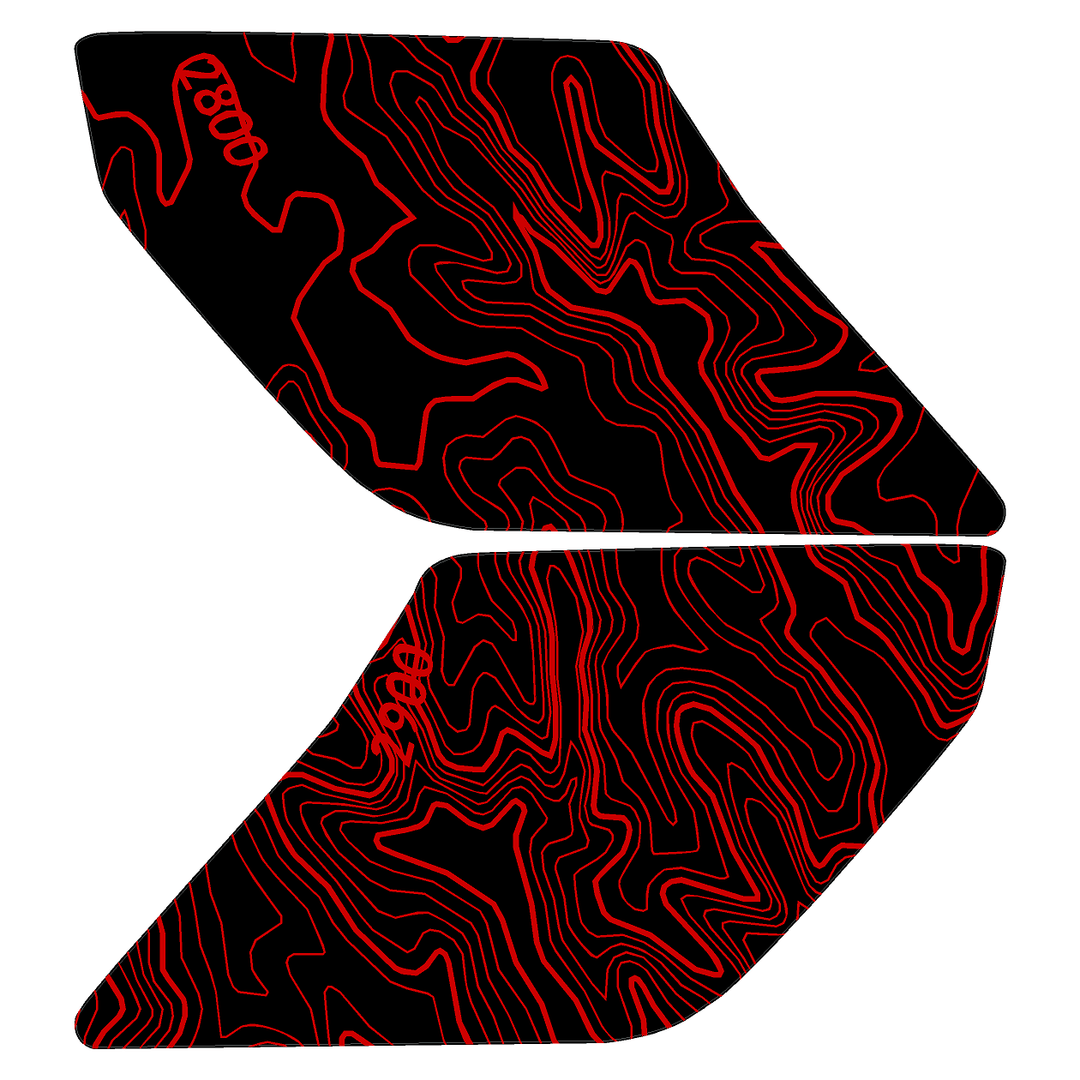 Topo Interior Lower Front Door Card Insert Overlays (Printed Series) - 2021+ Bronco 4 Door