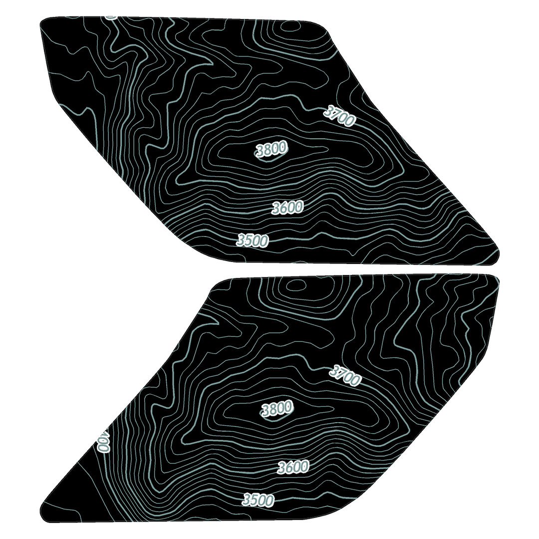 Topo Interior Lower Front Door Card Insert Overlays (Printed Series) - 2021+ Bronco 4 Door