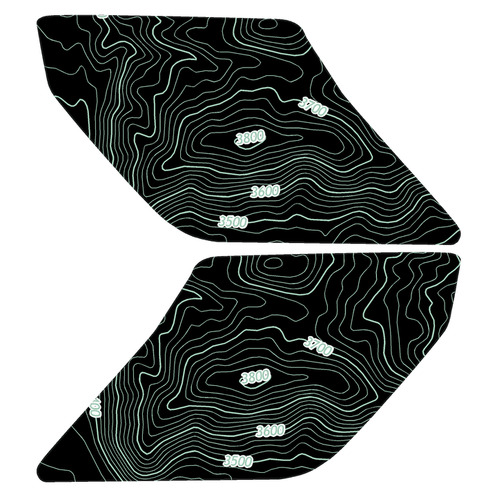 Topo Interior Lower Front Door Card Insert Overlays (Printed Series) - 2021+ Bronco 4 Door