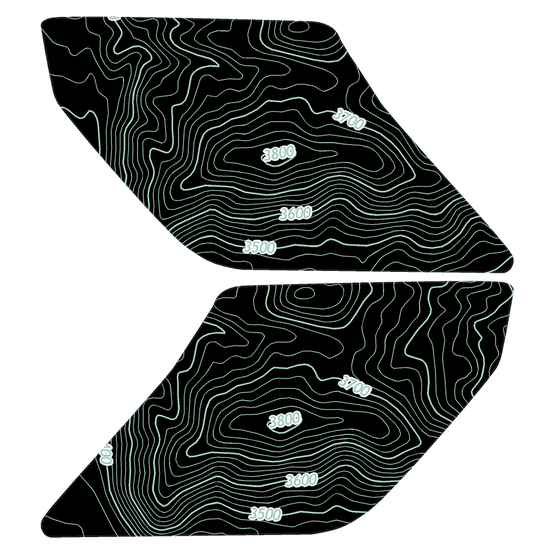 Topo Interior Sun Visor Overlays (Printed Series) - 2021+ Bronco (with Homelink)