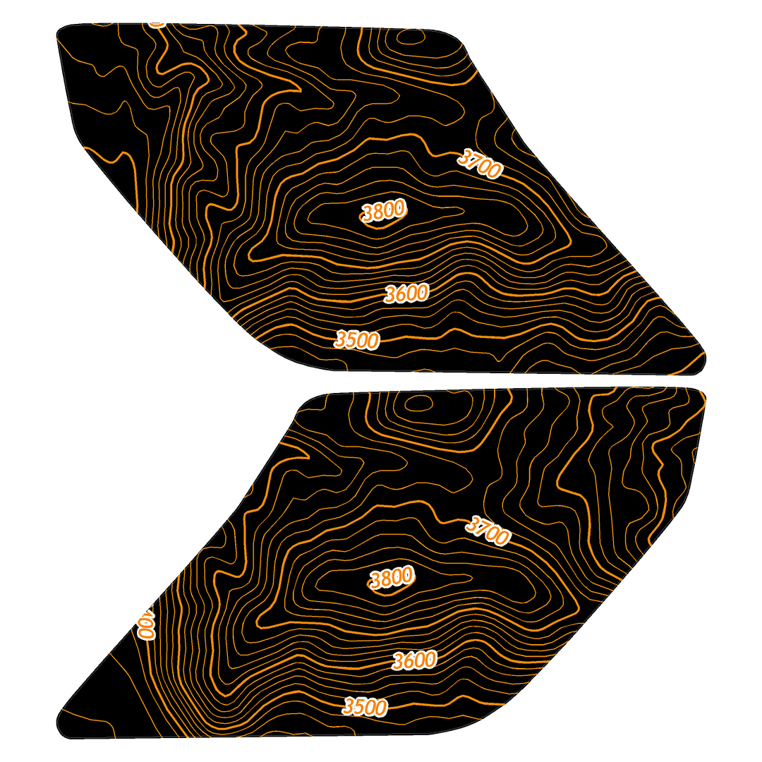 Topo Interior Lower Door Card Insert Overlays (Printed Series) - 2021+ Bronco 2 Door
