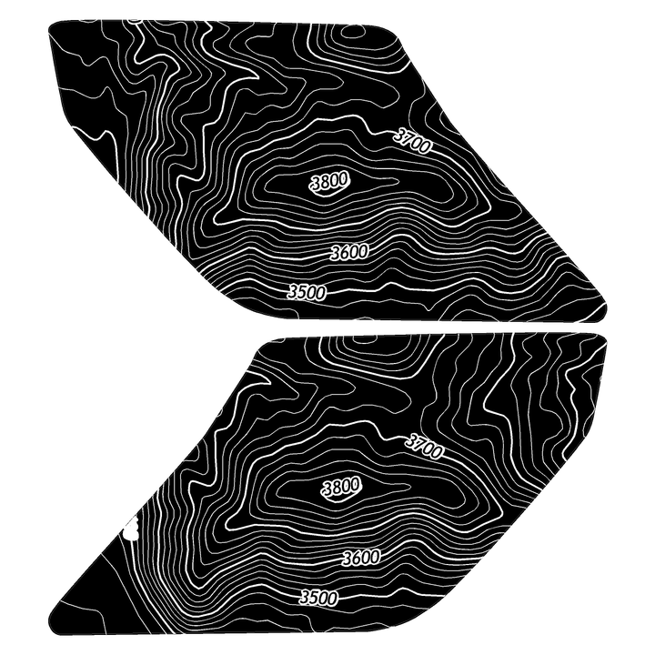 Topo Interior Sun Visor Overlays (Printed Series) - 2021+ Bronco (with Homelink)