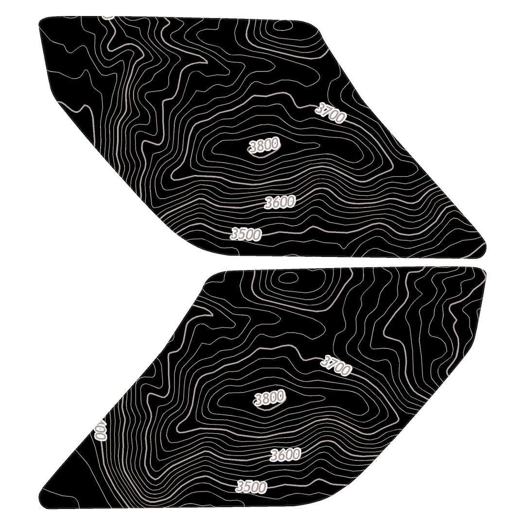 Topo Interior Lower Front Door Card Insert Overlays (Printed Series) - 2021+ Bronco 4 Door