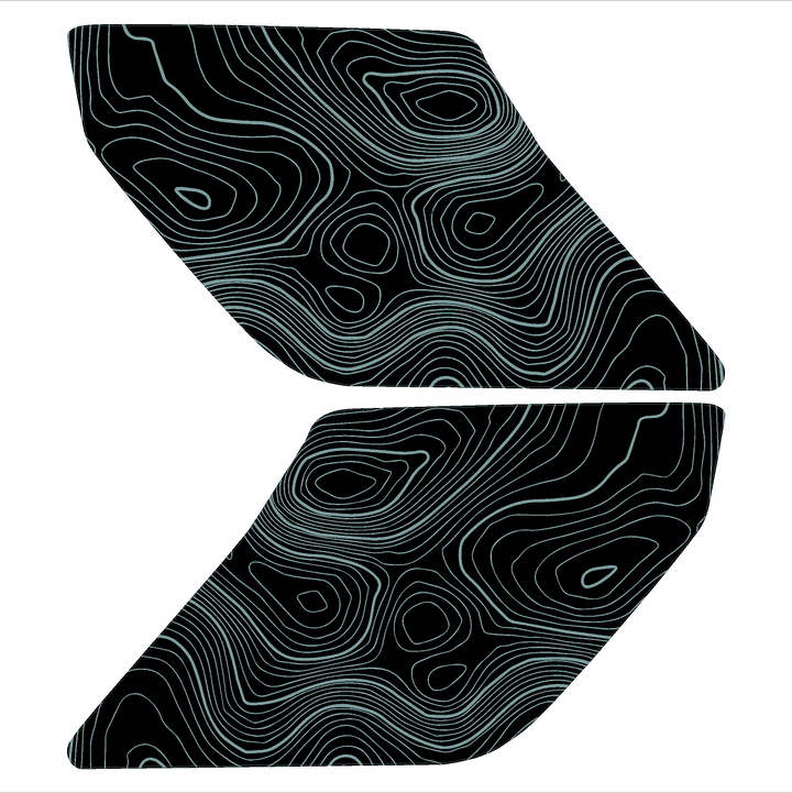 Topographic Interior Sun Visor Overlays - 2024+ Ranger Raptor (with Homelink)
