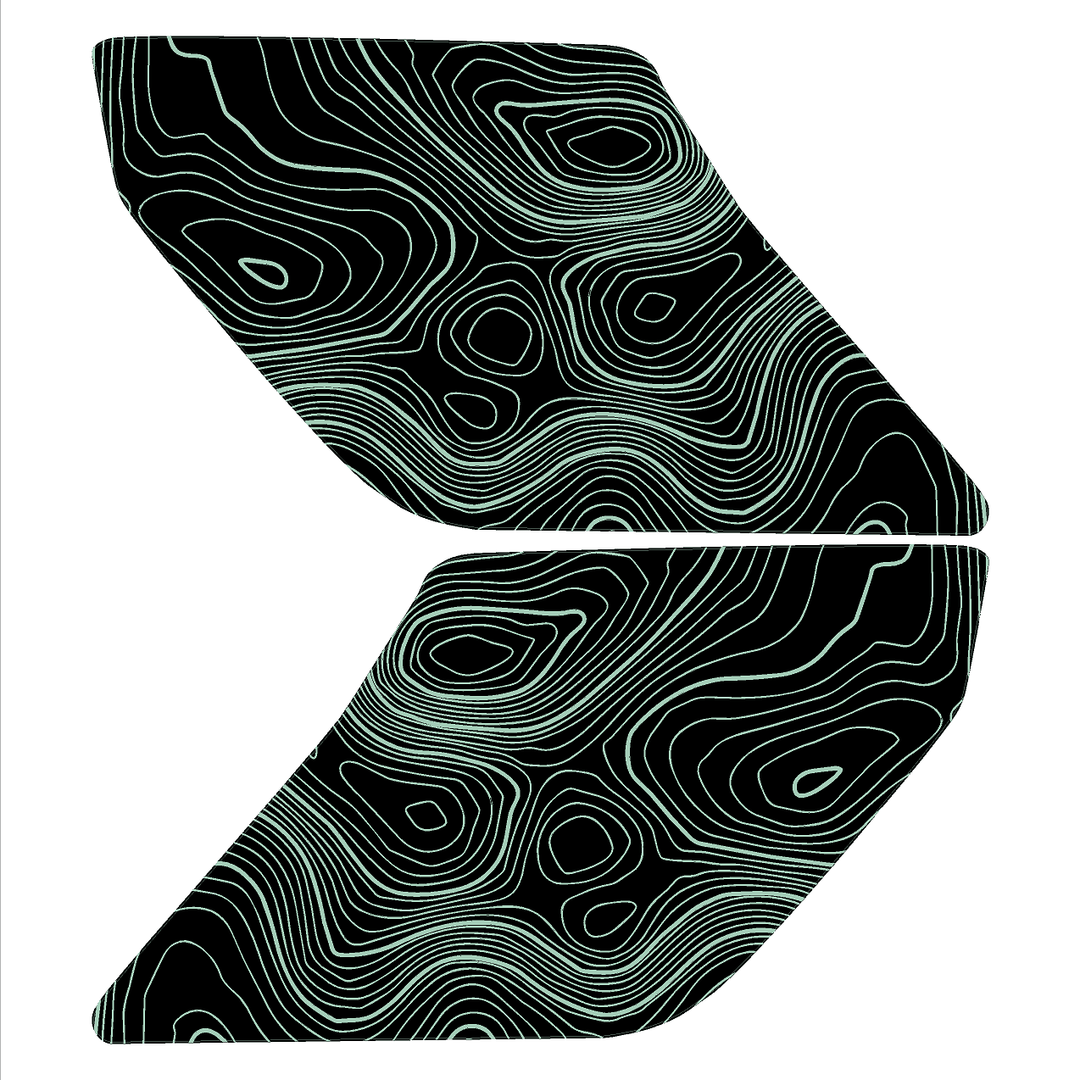 Topo Interior Lower Front Door Card Insert Overlays (Printed Series) - 2021+ Bronco 4 Door