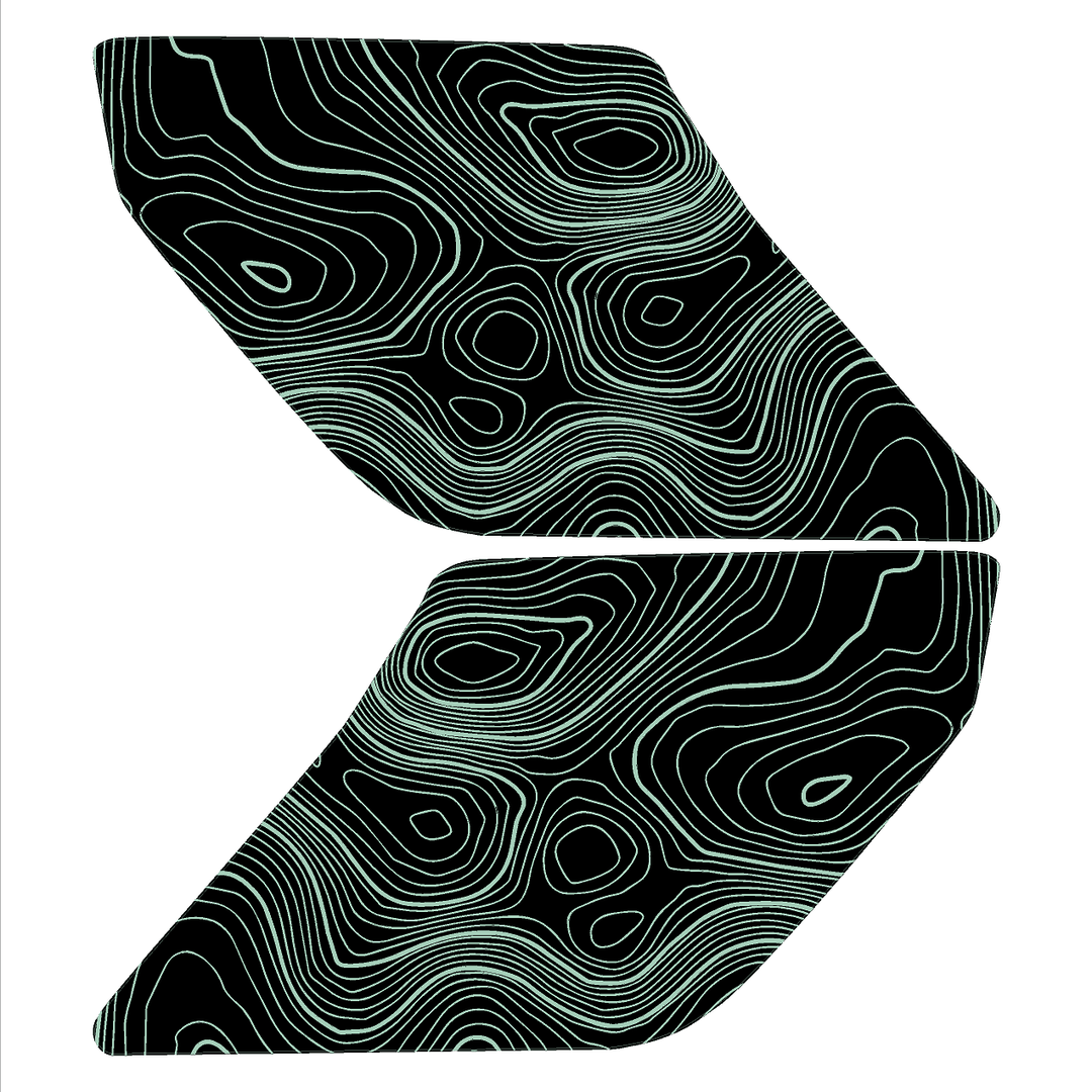Topo Interior Sun Visor Overlays (Printed Series) - 2021+ Bronco (NO Homelink)