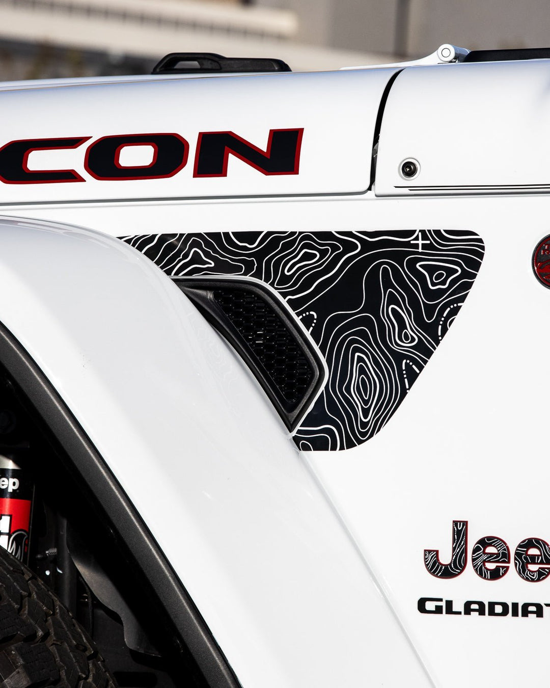 Fender Vent Decal Set | Topographical Map - fits Wrangler JL &amp; Gladiator JT