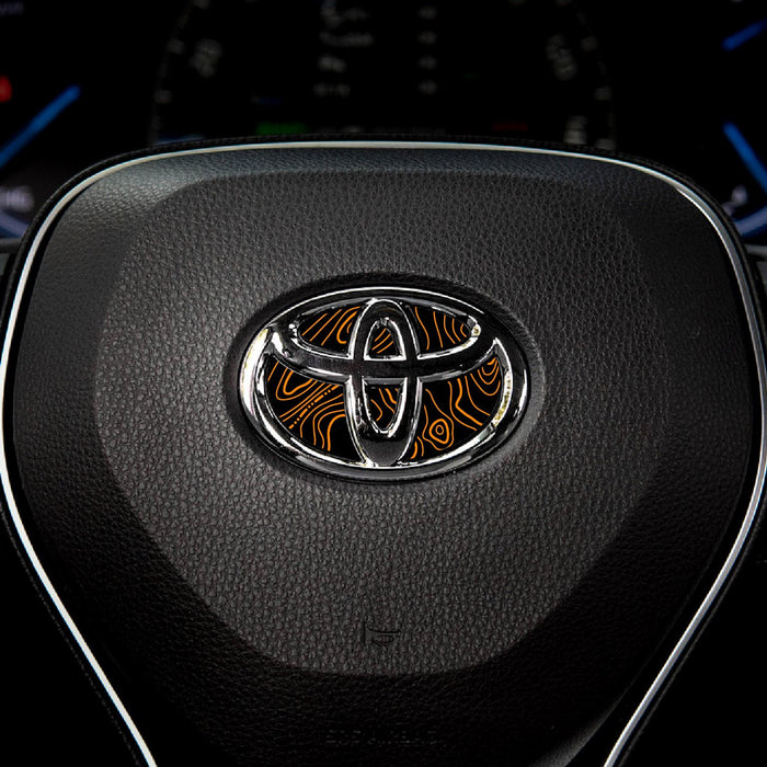 Topographical Map Steering Wheel Decal for Toyota