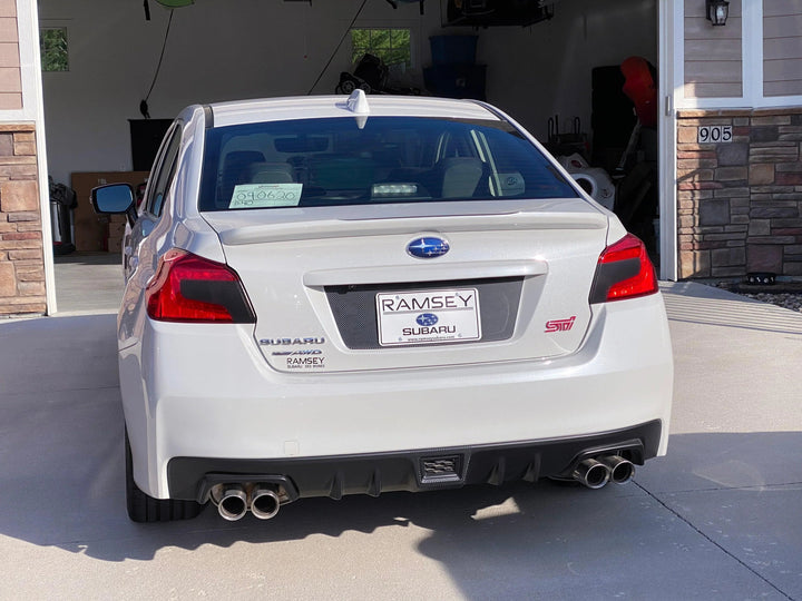V1 3D Carbon License Plate Panel Black Out Overlays - 2015-2020 Subaru WRX / STI