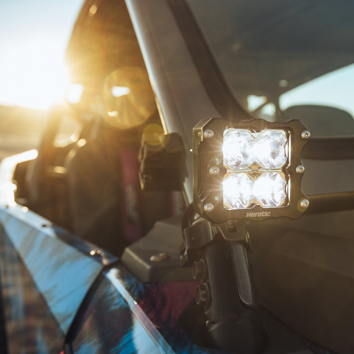 quattro led mounted as a ditch light on a polaris