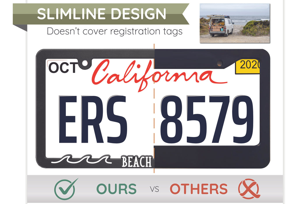 "Beach Please" License Plate Frame