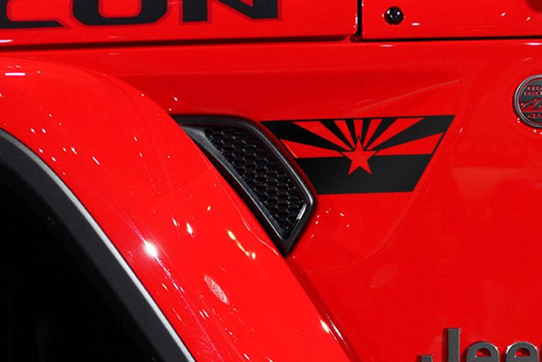Premium Cast Matte Black Vinyl Flag Decals for Wrangler JL and Gladiator Fender Vents - TVD Vinyl Decals