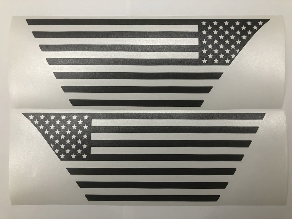 Premium Cast Matte Black Vinyl Flag Decals for Wrangler JL and Gladiator Fender Vents - TVD Vinyl Decals