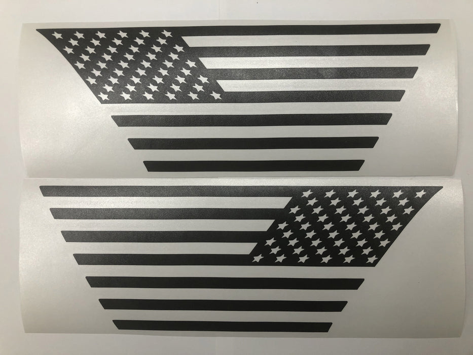 Premium Cast Matte Black Vinyl Flag Decals for Wrangler JL and Gladiator Fender Vents - TVD Vinyl Decals