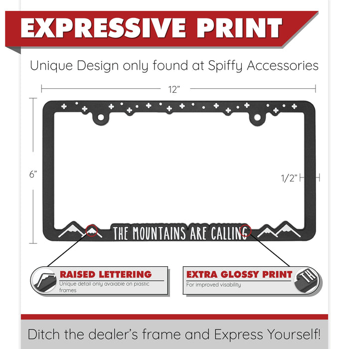 "Mountains are Calling" License Plate Frame — Venture Tread