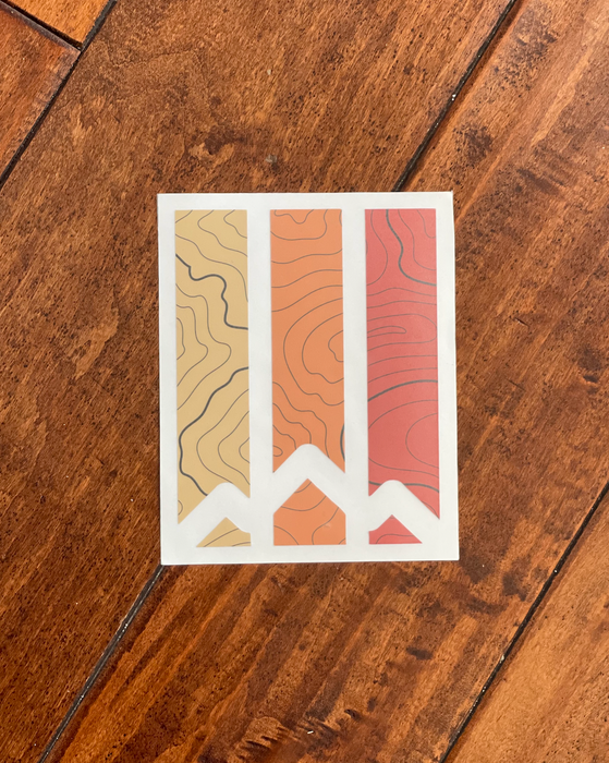 Retro Mountain Topographic Decal