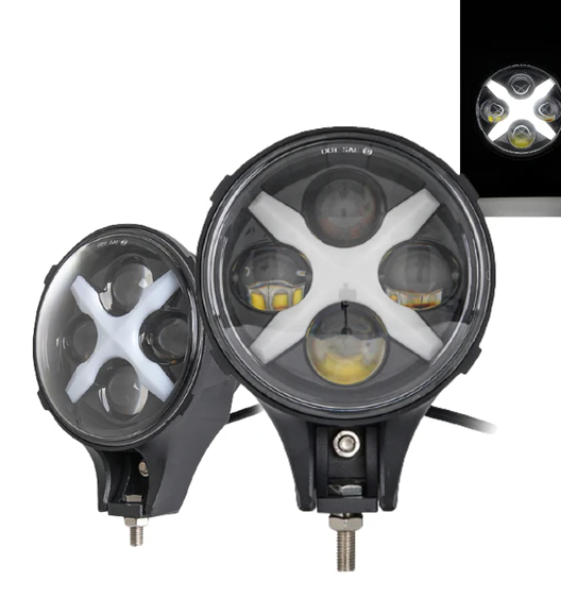 LOW PROFILE DITCH LIGHT BRACKETS KIT WITH DRLS FOR 2005-2021 TACOMA 4RUNNER