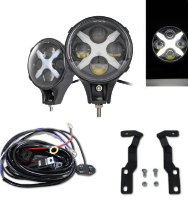 LOW PROFILE DITCH LIGHT BRACKETS KIT WITH DRLS FOR 2005-2021 TACOMA 4RUNNER