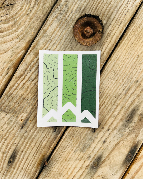 Retro Mountain Topographic Decal