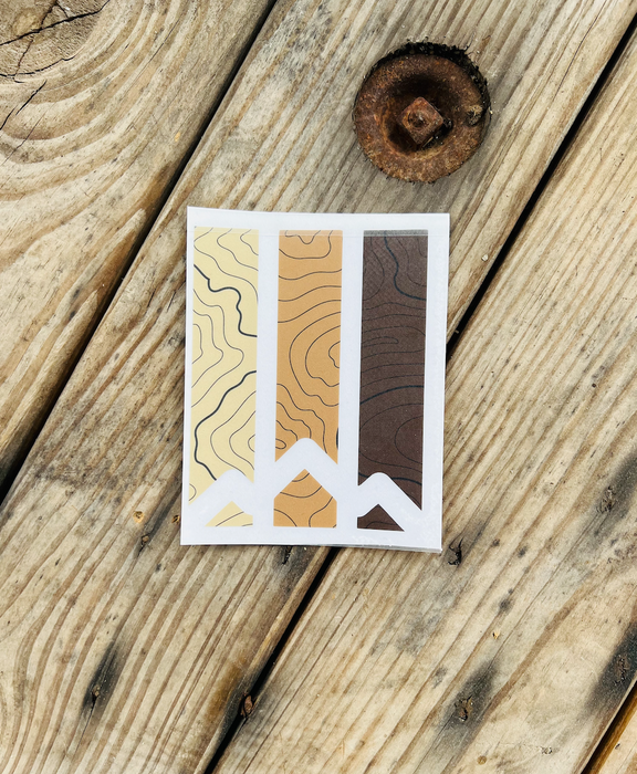 Retro Mountain Topographic Decal