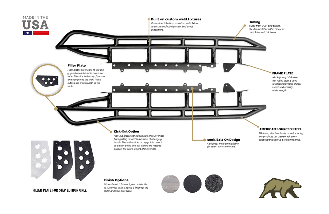 2005-2023 TOYOTA TACOMA TRAIL EDITION ROCK SLIDERS